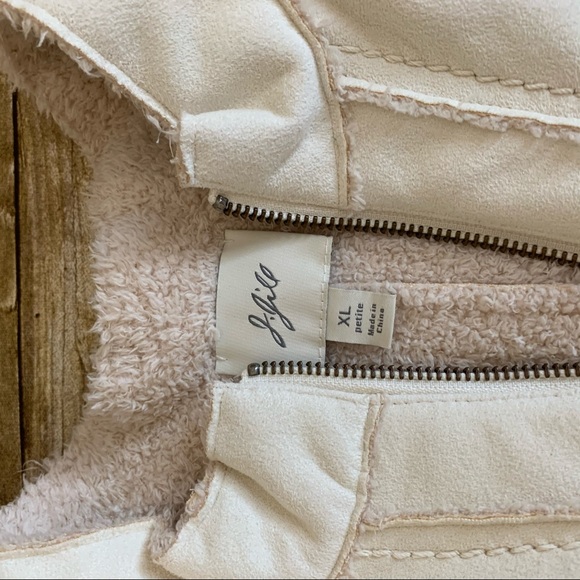 J Jill faux suede Shearling zipper vest Sz XL - Picture 2 of 4
